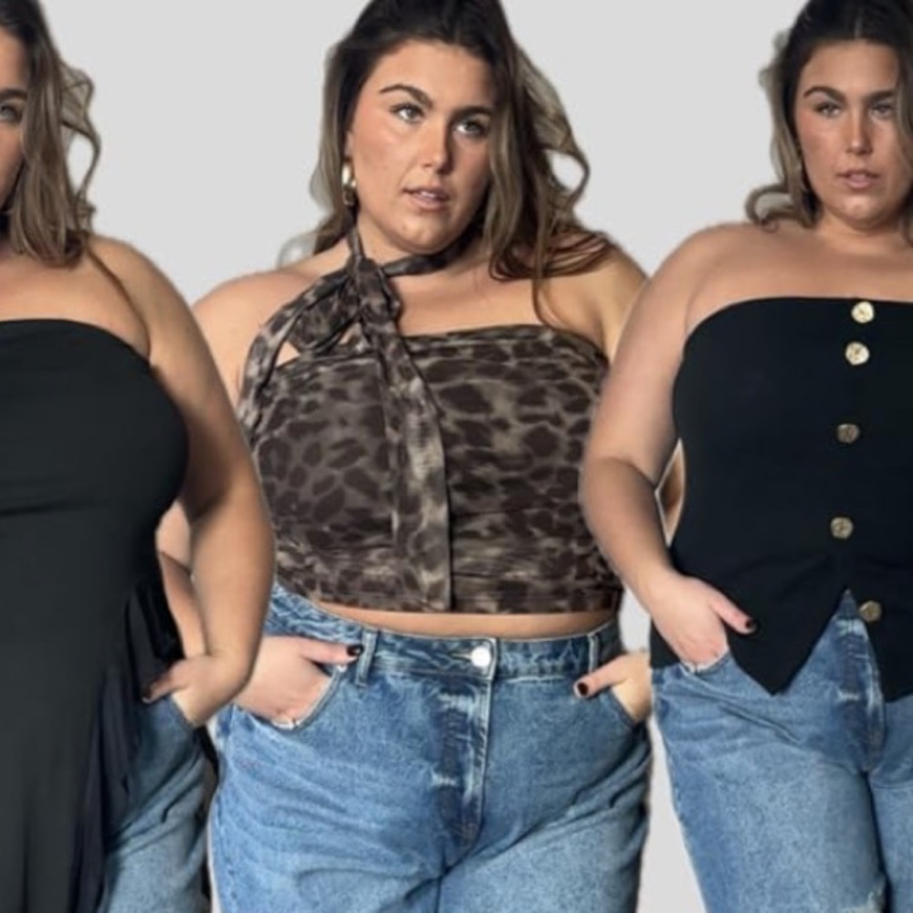 Leopard top straplesss